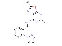 2,5-dimethyl-N-[2-(1H-pyrazol-1-yl)benzyl][1,3]oxazolo[5,4-d]pyrimidin-7-amine