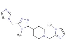 4-[5-(1H-imidazol-1-ylmethyl)-4-methyl-4H-1,2,4-triazol-3-yl]-1-[(1-methyl-1H-imidazol-2-yl)methyl]piperidine