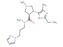 (3R*,4R*)-4-(2-ethyl-4-methyl-1H-imidazol-5-yl)-N,1-dimethyl-N-[3-(1H-pyrazol-1-yl)propyl]pyrrolidine-3-carboxamide