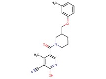 2-hydroxy-4-methyl-5-({3-[(3-methylphenoxy)methyl]-1-piperidinyl}carbonyl)nicotinonitrile