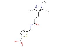 5-({[3-(1,3,5-trimethyl-1H-pyrazol-4-yl)propanoyl]amino}methyl)-2-thiophenecarboxylic acid