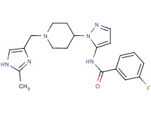 3-fluoro-N-(1-{1-[(2-methyl-1H-imidazol-4-yl)methyl]-4-piperidinyl}-1H-pyrazol-5-yl)benzamide