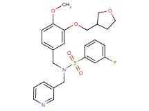 3-fluoro-N-[4-methoxy-3-(tetrahydro-3-furanylmethoxy)benzyl]-N-(3-pyridinylmethyl)benzenesulfonamide