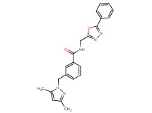 3-[(3,5-dimethyl-1H-pyrazol-1-yl)methyl]-N-[(5-phenyl-1,3,4-oxadiazol-2-yl)methyl]benzamide