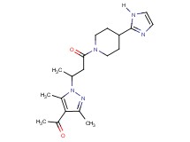 1-(1-{3-[4-(1H-imidazol-2-yl)-1-piperidinyl]-1-methyl-3-oxopropyl}-3,5-dimethyl-1H-pyrazol-4-yl)ethanone