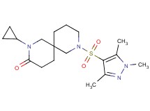 2-cyclopropyl-8-[(1,3,5-trimethyl-1H-pyrazol-4-yl)sulfonyl]-2,8-diazaspiro[5.5]undecan-3-one