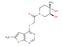 (3S*,4S*)-4-methyl-1-{[(6-methylthieno[2,3-d]pyrimidin-4-yl)thio]acetyl}piperidine-3,4-diol