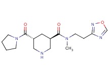 (3R*,5R*)-N-methyl-N-[2-(1,2,4-oxadiazol-3-yl)ethyl]-5-(pyrrolidin-1-ylcarbonyl)piperidine-3-carboxamide