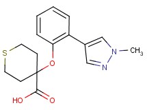 4-[2-(1-methyl-1H-pyrazol-4-yl)phenoxy]tetrahydro-2H-thiopyran-4-carboxylic acid