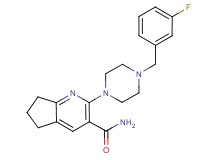 2-[4-(3-fluorobenzyl)-1-piperazinyl]-6,7-dihydro-5H-cyclopenta[b]pyridine-3-carboxamide