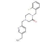 4-[(5-ethylpyridin-2-yl)methyl]-1-(2-fluorobenzyl)piperazin-2-one
