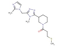 3-{4-methyl-5-[(2-methyl-1H-imidazol-1-yl)methyl]-4H-1,2,4-triazol-3-yl}-1-[3-(methylthio)propanoyl]piperidine