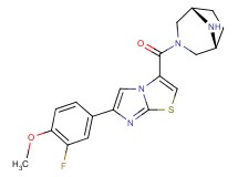 3-[rel-(1R,5S)-3,8-diazabicyclo[3.2.1]oct-3-ylcarbonyl]-6-(3-fluoro-4-methoxyphenyl)imidazo[2,1-b][1,3]thiazole hydrochloride