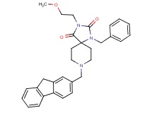 1-benzyl-8-(9H-fluoren-2-ylmethyl)-3-(2-methoxyethyl)-1,3,8-triazaspiro[4.5]decane-2,4-dione