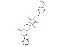 5-[1-(1H-indol-3-ylacetyl)-4-piperidinyl]-3-[2-(4-methoxyphenyl)ethyl]-5-methyl-2,4-imidazolidinedione