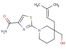 2-[3-(hydroxymethyl)-3-(3-methyl-2-buten-1-yl)-1-piperidinyl]-1,3-thiazole-4-carboxamide