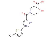 4-hydroxy-1-{[3-(5-methyl-2-thienyl)-1H-pyrazol-5-yl]carbonyl}piperidine-4-carboxylic acid