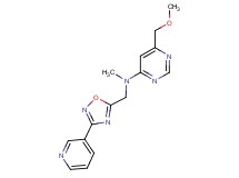 6-(methoxymethyl)-N-methyl-N-[(3-pyridin-3-yl-1,2,4-oxadiazol-5-yl)methyl]pyrimidin-4-amine