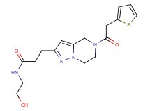 N-(2-hydroxyethyl)-3-[5-(2-thienylacetyl)-4,5,6,7-tetrahydropyrazolo[1,5-a]pyrazin-2-yl]propanamide