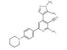 2-amino-4-(1,5-dimethyl-1H-pyrazol-4-yl)-6-(4-piperidin-1-ylphenyl)nicotinonitrile