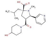 (2S*,4S*,5R*)-4-[(4-hydroxypiperidin-1-yl)carbonyl]-2-isobutyl-1-methyl-5-pyridin-3-ylpyrrolidine-2-carboxylic acid