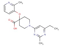 1-(6-ethyl-2-methylpyrimidin-4-yl)-4-[(2-methylpyridin-3-yl)oxy]piperidine-4-carboxylic acid