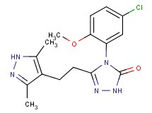 4-(5-chloro-2-methoxyphenyl)-5-[2-(3,5-dimethyl-1H-pyrazol-4-yl)ethyl]-2,4-dihydro-3H-1,2,4-triazol-3-one