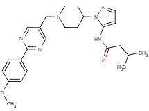 N-[1-(1-{[2-(4-methoxyphenyl)-5-pyrimidinyl]methyl}-4-piperidinyl)-1H-pyrazol-5-yl]-3-methylbutanamide