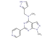N,1-dimethyl-N-(1H-pyrazol-3-ylmethyl)-6-(4-pyridinyl)-1H-pyrazolo[3,4-d]pyrimidin-4-amine