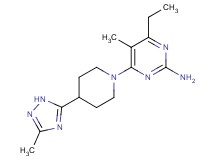 4-ethyl-5-methyl-6-[4-(3-methyl-1H-1,2,4-triazol-5-yl)piperidin-1-yl]pyrimidin-2-amine