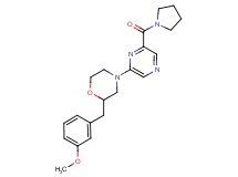 2-(3-methoxybenzyl)-4-[6-(1-pyrrolidinylcarbonyl)-2-pyrazinyl]morpholine