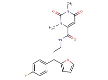 N-[3-(4-fluorophenyl)-3-(2-furyl)propyl]-1,3-dimethyl-2,6-dioxo-1,2,3,6-tetrahydro-4-pyrimidinecarboxamide