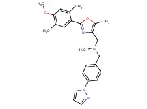 1-[2-(4-methoxy-2,5-dimethylphenyl)-5-methyl-1,3-oxazol-4-yl]-N-methyl-N-[4-(1H-pyrazol-1-yl)benzyl]methanamine