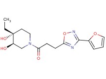 (3R*,4R*)-4-ethyl-1-{3-[3-(2-furyl)-1,2,4-oxadiazol-5-yl]propanoyl}piperidine-3,4-diol