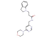 3-(2,3-dihydro-1H-indol-1-yl)-N-{[6-(4-morpholinyl)-4-pyrimidinyl]methyl}propanamide