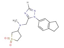 N-{[1-(2,3-dihydro-1H-inden-5-yl)-1H-1,2,4-triazol-5-yl]methyl}-N-methyltetrahydrothiophen-3-amine 1,1-dioxide