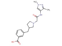 3-[(1-{2-[(1,3-dimethyl-1H-pyrazol-4-yl)amino]-2-oxoethyl}-3-pyrrolidinyl)methyl]benzoic acid
