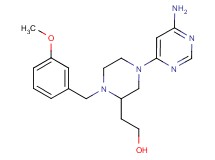 2-[4-(6-amino-4-pyrimidinyl)-1-(3-methoxybenzyl)-2-piperazinyl]ethanol