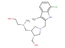 2-[{[(3R*,4R*)-1-[(7-chloro-3-methyl-1H-indol-2-yl)methyl]-4-(hydroxymethyl)pyrrolidin-3-yl]methyl}(methyl)amino]ethanol