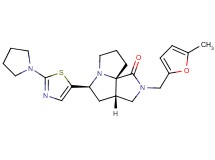(3aS*,5S*,9aS*)-2-[(5-methyl-2-furyl)methyl]-5-[2-(1-pyrrolidinyl)-1,3-thiazol-5-yl]hexahydro-7H-pyrrolo[3,4-g]pyrrolizin-1(2H)-one