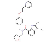2,3-dimethyl-N-{4-[2-(2-pyridinyl)ethoxy]benzyl}-N-(tetrahydro-2-furanylmethyl)-1H-indole-7-carboxamide