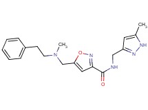 5-{[methyl(2-phenylethyl)amino]methyl}-N-[(5-methyl-1H-pyrazol-3-yl)methyl]isoxazole-3-carboxamide