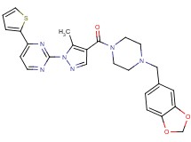 2-(4-{[4-(1,3-benzodioxol-5-ylmethyl)-1-piperazinyl]carbonyl}-5-methyl-1H-pyrazol-1-yl)-4-(2-thienyl)pyrimidine