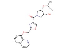 (3S*,4S*)-4-isopropoxy-1-({2-[(quinolin-8-yloxy)methyl]-1,3-oxazol-4-yl}carbonyl)pyrrolidin-3-ol