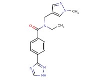 N-ethyl-N-[(1-methyl-1H-pyrazol-4-yl)methyl]-4-(1H-1,2,4-triazol-3-yl)benzamide