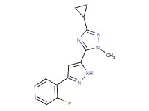 3-cyclopropyl-5-[3-(2-fluorophenyl)-1H-pyrazol-5-yl]-1-methyl-1H-1,2,4-triazole
