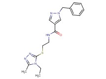 1-benzyl-N-{2-[(4-ethyl-5-methyl-4H-1,2,4-triazol-3-yl)thio]ethyl}-1H-pyrazole-4-carboxamide