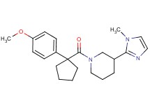 1-{[1-(4-methoxyphenyl)cyclopentyl]carbonyl}-3-(1-methyl-1H-imidazol-2-yl)piperidine