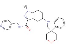 1-methyl-5-{[(4-phenyltetrahydro-2H-pyran-4-yl)methyl]amino}-N-(4-pyridinylmethyl)-4,5,6,7-tetrahydro-1H-indazole-3-carboxamide