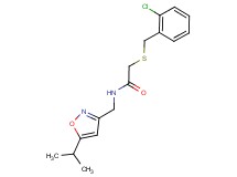2-[(2-chlorobenzyl)thio]-N-[(5-isopropylisoxazol-3-yl)methyl]acetamide